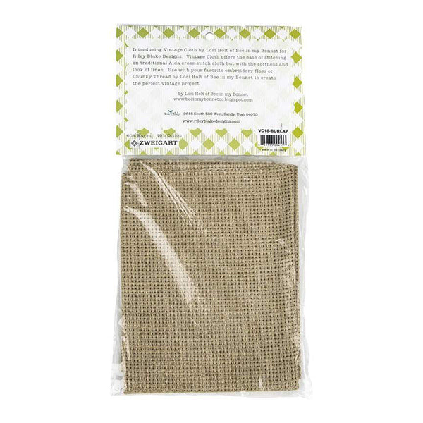 SALE Lori Holt Vintage Cloth 10-Count VC18 Tula Burlap - Riley Blake Designs - 18" x 18" Rayon/Cotton Blend - Counted Cross Stitch