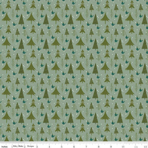 Christmas Is in Town Trees Sage by Riley Blake Designs. Features pine trees and birds on a speckled green background.
Cute Little Fabric Shop