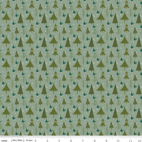 Christmas Is in Town Trees Sage by Riley Blake Designs. Features pine trees and birds on a speckled green background.
Cute Little Fabric Shop