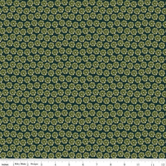 Christmas Is in Town Peppermint Forest by Riley Blake Designs. Features swirled peppermints on a dark green background.
Cute Little Fabric Shop