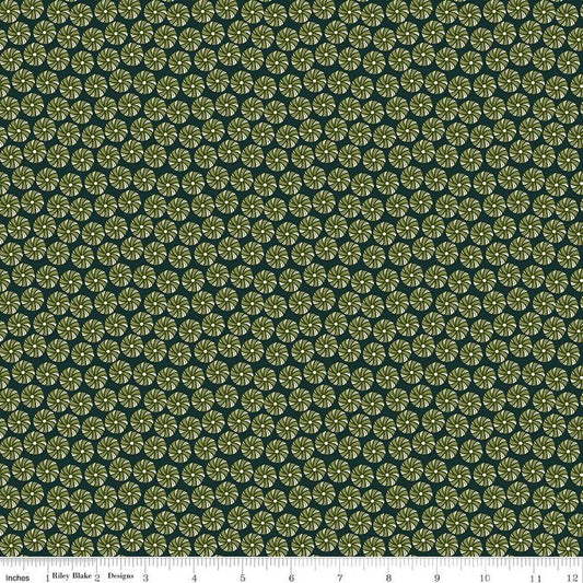 Christmas Is in Town Peppermint Forest by Riley Blake Designs. Features swirled peppermints on a dark green background.
Cute Little Fabric Shop