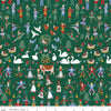 14" End of Bolt - A Pear-fect Christmas Twelfth Day C14970 Green by Riley Blake - Twelve Days of Christmas Icons - Quilting Cotton Fabric