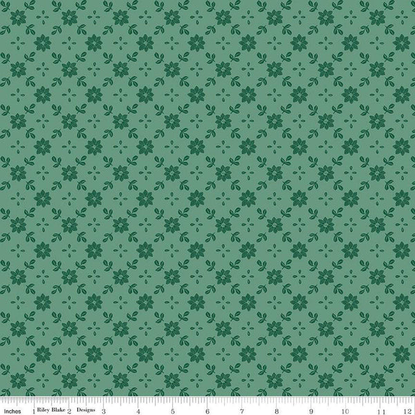 SALE A Pear-fect Christmas True Love C14976 Mint - Riley Blake Designs - Floral Flowers Lattice Pattern - Quilting Cotton Fabric