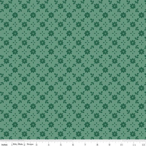 SALE A Pear-fect Christmas True Love C14976 Mint - Riley Blake Designs - Floral Flowers Lattice Pattern - Quilting Cotton Fabric