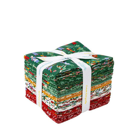 A Pear-fect Christmas Fat Quarter Bundle 22 pieces - Riley Blake Designs - Pre cut Precut - Quilting Cotton Fabric