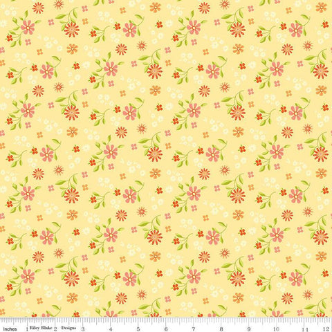 SALE Here Comes the Sun Flower Toss C14813 Sunshine by Riley Blake Designs - Floral Flowers - Quilting Cotton Fabric