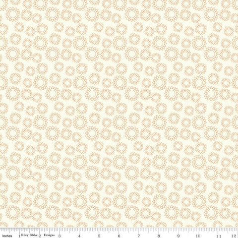 20" End of Bolt - SALE Here Comes the Sun Sun C14814 Cream by Riley Blake Designs - Outlined Suns - Quilting Cotton Fabric