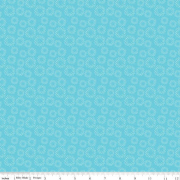 SALE Here Comes the Sun Sun C14814 Sky - Riley Blake Designs - Outlined Suns - Quilting Cotton Fabric
