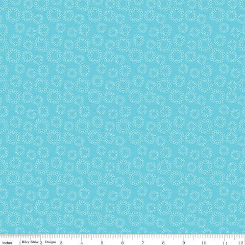 Here Comes the Sun Sun C14814 Sky - Riley Blake Designs - Outlined Suns - Quilting Cotton Fabric