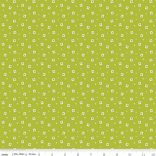 SALE Here Comes the Sun Daisies C14815 Green - Riley Blake Designs - Floral Flowers - Quilting Cotton Fabric
