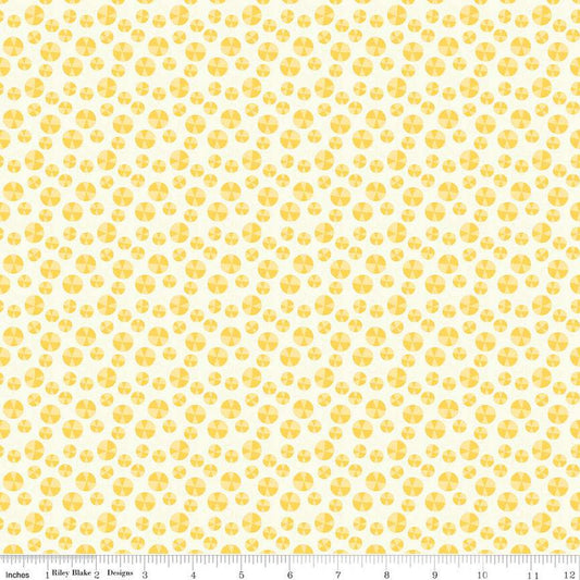 Here Comes the Sun Slices C14817 Cream - Riley Blake Designs - Scattered Circles - Quilting Cotton Fabric