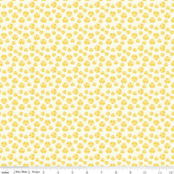 Fat Quarter End of Bolt - Here Comes the Sun Slices C14817 Cream - Riley Blake Designs - Scattered Circles - Quilting Cotton Fabric