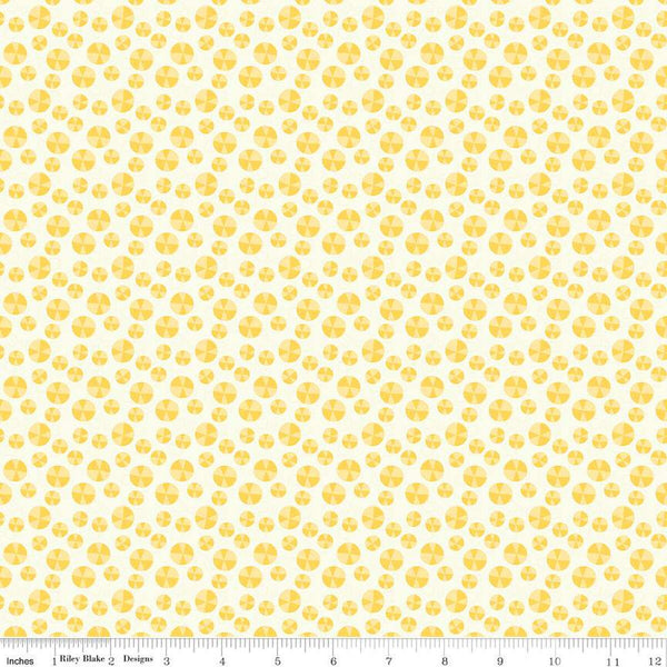 Here Comes the Sun Slices C14817 Cream by Riley Blake Designs - Scattered Circles - Quilting Cotton Fabric