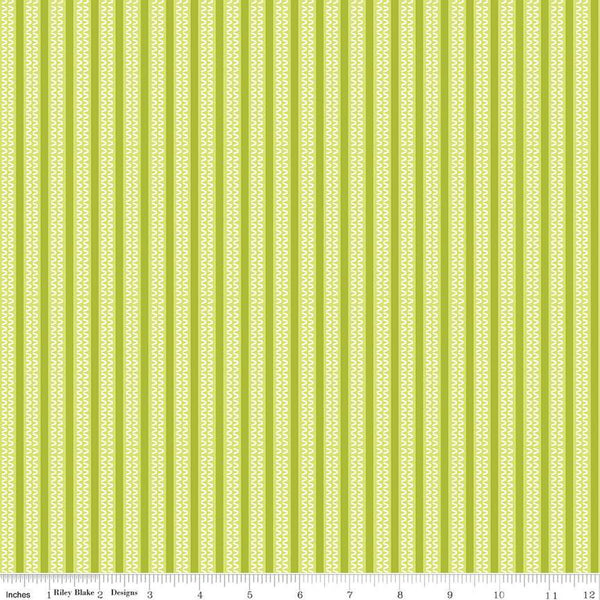 SALE Here Comes the Sun Stripes C14818 Lime by Riley Blake Designs - Stripe Striped - Quilting Cotton Fabric