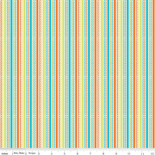 22" End of Bolt - SALE Here Comes the Sun Stripes C14818 Multi - Riley Blake Designs - Stripe Striped - Quilting Cotton Fabric