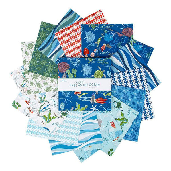 Free as the Ocean Layer Cake 10" Stacker Bundle - Riley Blake Designs - 42 piece Precut Pre cut - Quilting Cotton Fabric