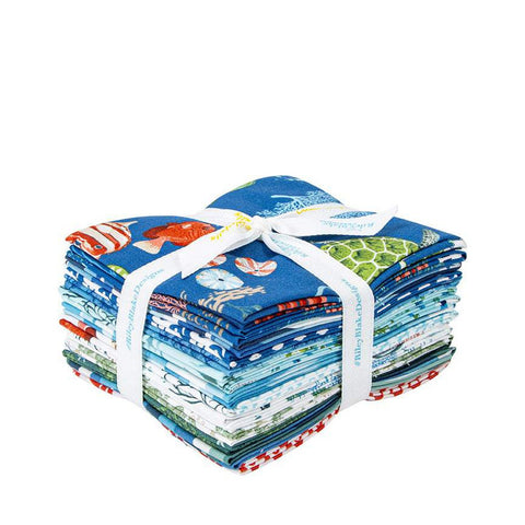 SALE Free as the Ocean Fat Quarter Bundle 15 pieces - Riley Blake Designs - Pre cut Precut - Quilting Cotton Fabric