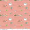 The Tale of Peter Rabbit Text C14701 Coral - Riley Blake Designs - Beatrix Potter Vignettes - Quilting Cotton Fabric - Licensed Product