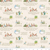 31" End of Bolt - The Tale of Peter Rabbit Text C14701 Cream - Riley Blake - Beatrix Potter - Quilting Cotton Fabric - Licensed Product