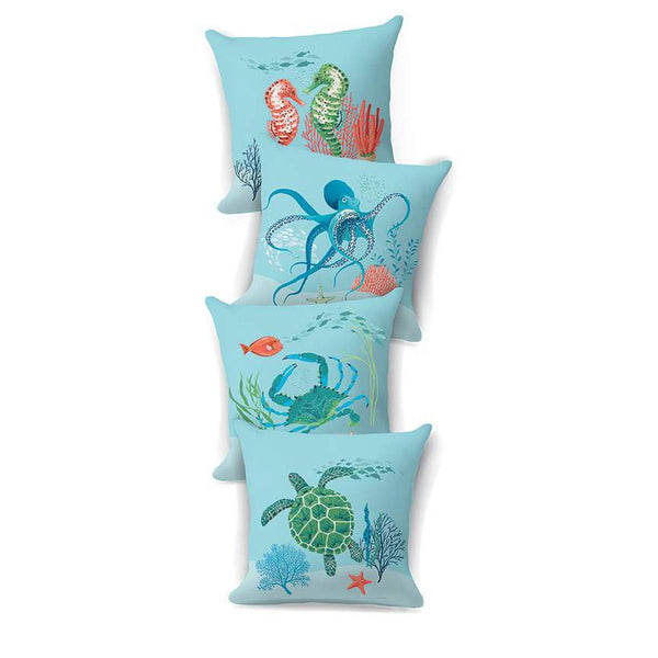 Free as the Ocean Sea Animals Pillow Panel P14806 by Riley Blake Designs - Sea Life - Quilting Cotton Fabric