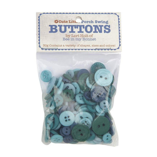 SALE Cute Little Buttons STB-3606 Porch Swing Assortment - Lori Holt - Riley Blake Designs - 30g Bag - Variety of Shapes Colors Sizes