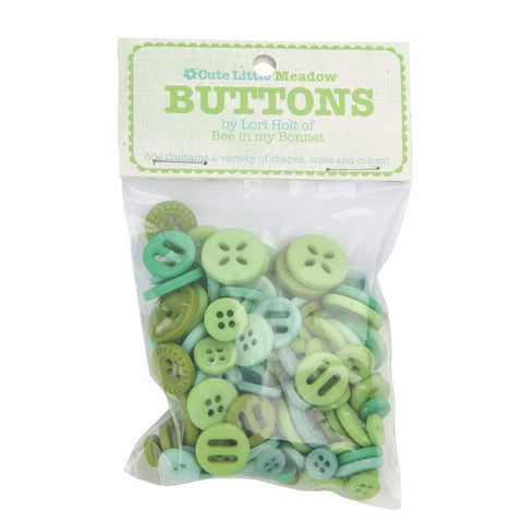 SALE Cute Little Buttons STB-3605 Meadow Assortment by Lori Holt - Riley Blake Designs - 30g Bag - Variety of Shapes Colors Sizes