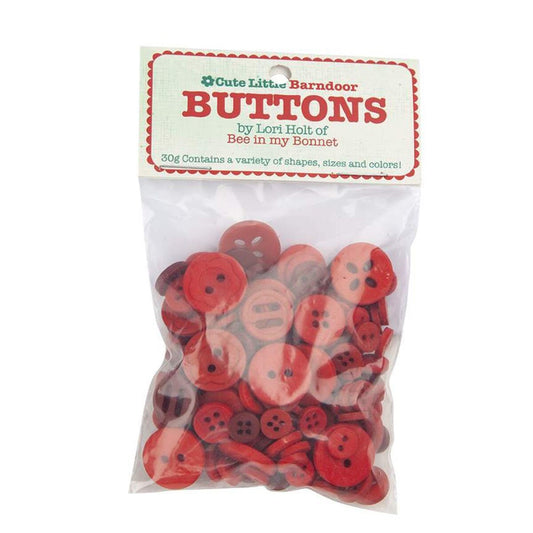 SALE Cute Little Buttons STB-3602 Barndoor Assortment - Lori Holt - Riley Blake Designs - 30g Bag - Variety of Shapes Colors Sizes