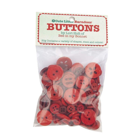 SALE Cute Little Buttons STB-3602 Barndoor Assortment by Lori Holt - Riley Blake Designs - 30g Bag - Variety of Shapes Colors Sizes