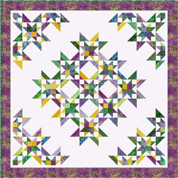 Nine Sisters Quilt PATTERN P187 by Cozy Quilt Designs - Riley Blake - INSTRUCTIONS Only - Piecing 2 1/2" Stripe Friendly - Multiple Sizes