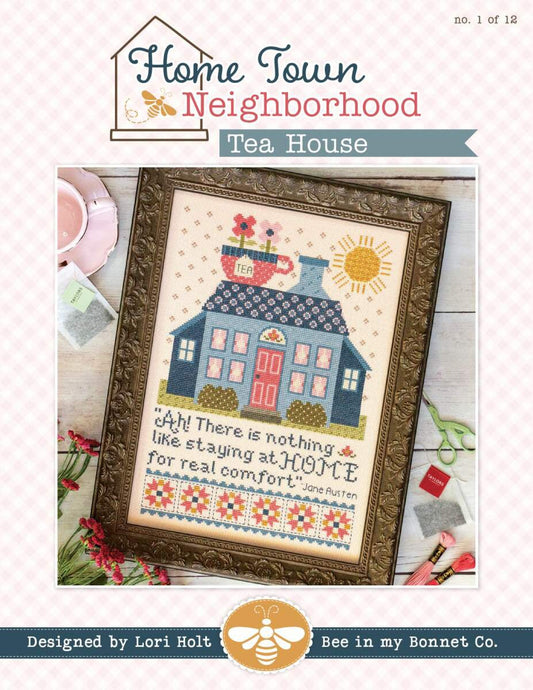 SALE Home Town Neighborhood Tea House Cross Stitch PATTERN P051-ISE-4037 - Riley Blake - Instructions Only - It's Sew Emma