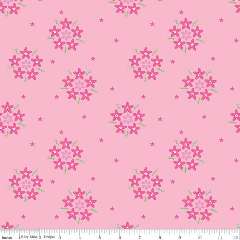 SALE Bloom Star Flower C14983 Pink by Riley Blake Designs - Flowers Floral - Quilting Cotton Fabric