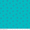 Fat Quarter End of Bolt - CLEARANCE Bloom Blissful C14984 Peacock by Riley Blake - Flowers Floral Ladybugs X's - Quilting Cotton Fabric