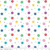 35" End of Bolt - SALE Bloom Blissful C14984 White - Riley Blake Designs - Flowers Floral Ladybugs X's - Quilting Cotton Fabric