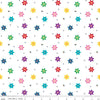 Fat Quarter End of Bolt - SALE Bloom Blissful C14984 White - Riley Blake Designs - Flowers Floral Ladybugs X's - Quilting Cotton Fabric