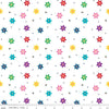 Fat Quarter End of Bolt - SALE Bloom Blissful C14984 White - Riley Blake Designs - Flowers Floral Ladybugs X's - Quilting Cotton Fabric