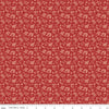 Image of the Magical Winterland Tonal Barn Red quilting cotton fabric by Riley Blake Designs. Features tossed sprigs of leaves on a dark red background. 
Cute Little Fabric Shop