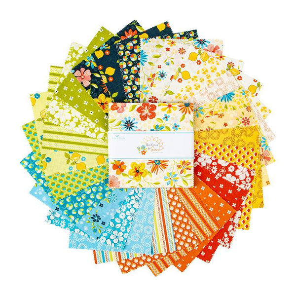 SALE Here Comes the Sun Charm Pack 5" Stacker Bundle - Riley Blake Designs - 42 piece Precut Pre cut - Quilting Cotton Fabric