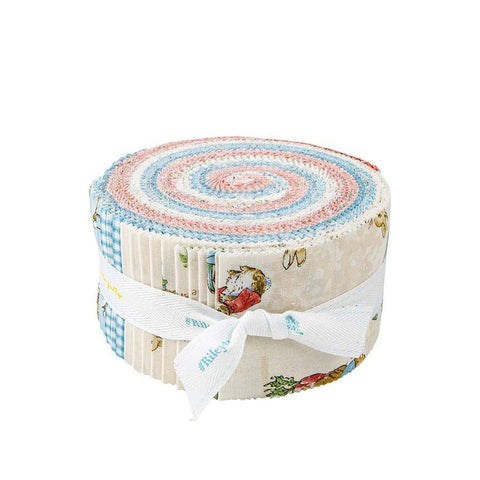 The Tale of Peter Rabbit 2.5 Inch Rolie Polie Jelly Roll 40 pieces - Riley Blake - Precut Pre cut Bundle - Quilting Cotton Fabric