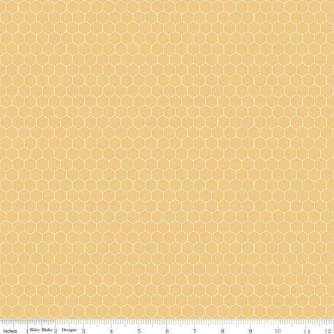 SALE Farm Girl Vintage Companion Prints Honeycomb C8742 Honey by Riley Blake - Hexagons Geometric - Lori Holt - Quilting Cotton Fabric