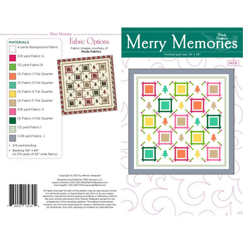 SALE Merry Memories Quilt PATTERN P180 by Wendy Sheppard - Riley Blake Designs - INSTRUCTIONS Only - Pieced