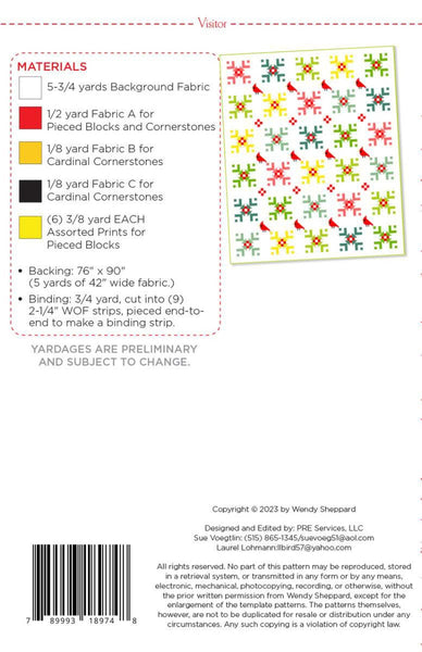 SALE Visitor Quilt PATTERN P180 by Wendy Sheppard - Riley Blake Designs - INSTRUCTIONS Only - Pieced