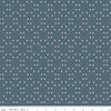 Blue, navy, ink colored quilting cotton fabric with clusters of scattered white tulips. 
Cute Little Fabric Shop