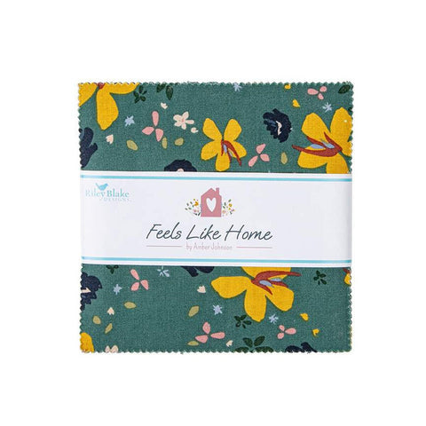 SALE Feels Like Home Charm Pack 5" Stacker Bundle - Riley Blake Designs - 42 piece Precut Pre cut - Quilting Cotton Fabric