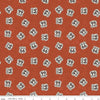 Rust, red colored quilting cotton fabrics with scattered Route 66 signs. 
Cute Little Fabric Shop