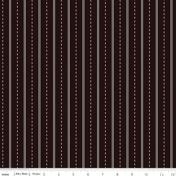 Black, dark brown fabric with striped dashed lines.
Cute Little Fabric Shop