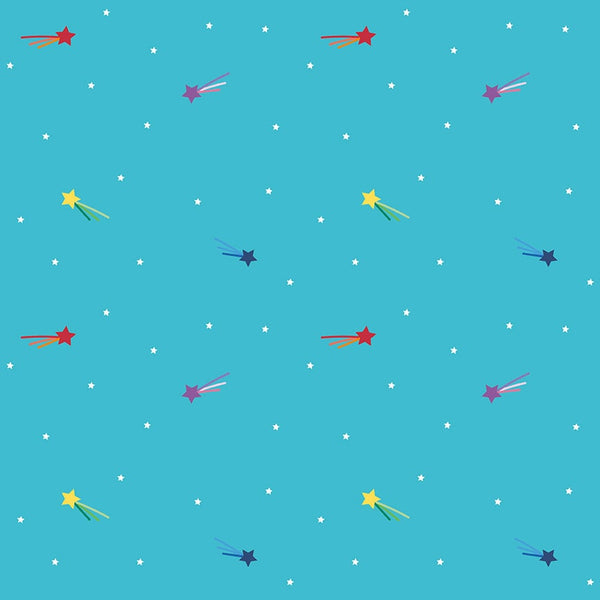 10" End of Bolt - SALE Imagine Shooting Stars C12163 Peacock - Riley Blake Designs - Star - Quilting Cotton Fabric