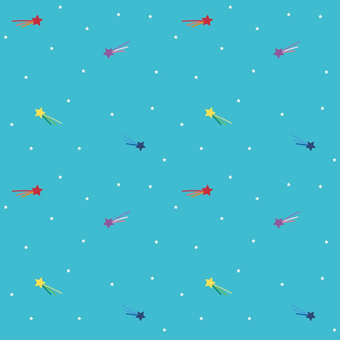 10" End of Bolt - SALE Imagine Shooting Stars C12163 Peacock - Riley Blake Designs - Star - Quilting Cotton Fabric