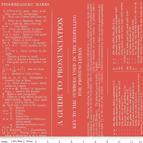 Image of the Old School Dictionary Redquilting cotton fabric by J. Wecker Frisch for Riley Blake Designs. Features white dictionary definitions on a red background. 
Cute Little Fabric Shop