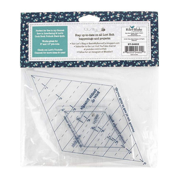 SALE Lori Holt Double Triangle Ruler Set ST-24602 - Riley Blake Designs - Plastic 4" and 8" Rulers - Set of 2