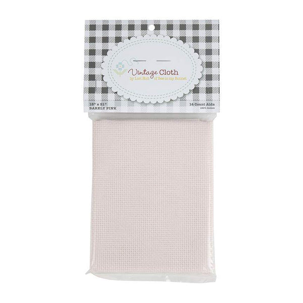 SALE Lori Holt Vintage Cloth 14-Count VC14 Aida Barely Pink - Riley Blake Designs - 18" x 21" Cotton - Counted Cross Stitch